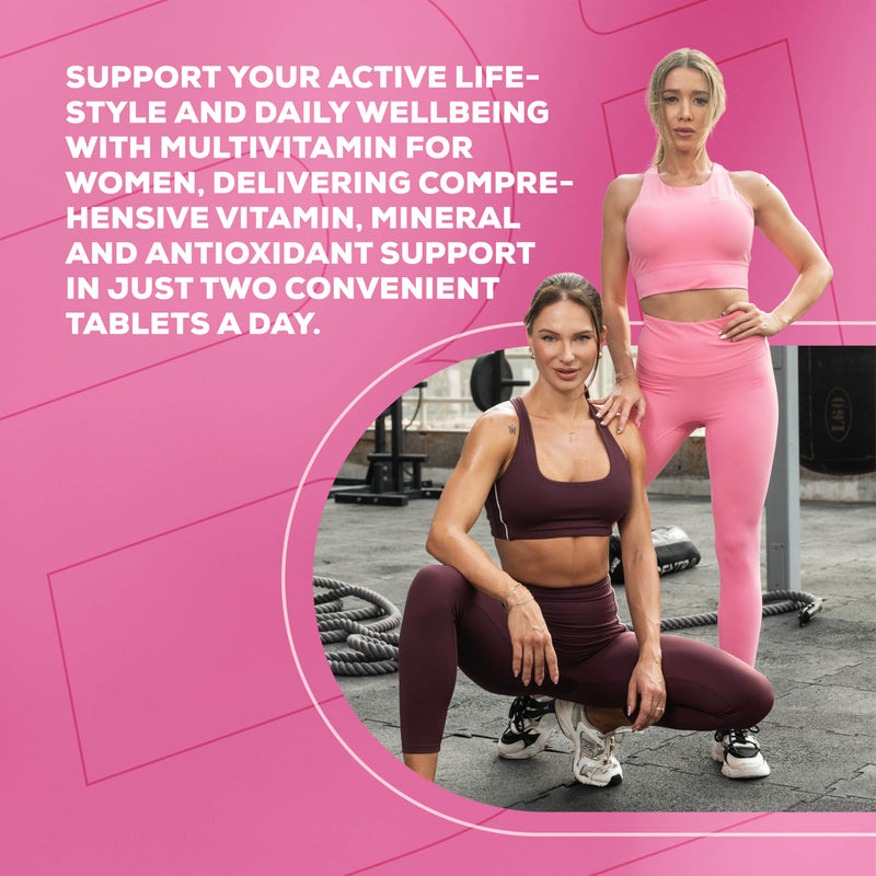 BioTechUSA Multivitamin for Women | 12 Vitamins + 11 Minerals | Energy, Bones, & Immune Support | Antioxidant Boost, 60 Tablets