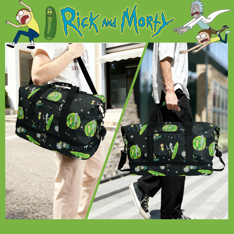 Fashion Travel Duffle Bag, Perfect for Travel, Gym, or Weekend Getaways | Durable Construction, Spacious Storage, Adjustable Shoulder Strap, Multiple Carrying Options RICKMORTY-0019