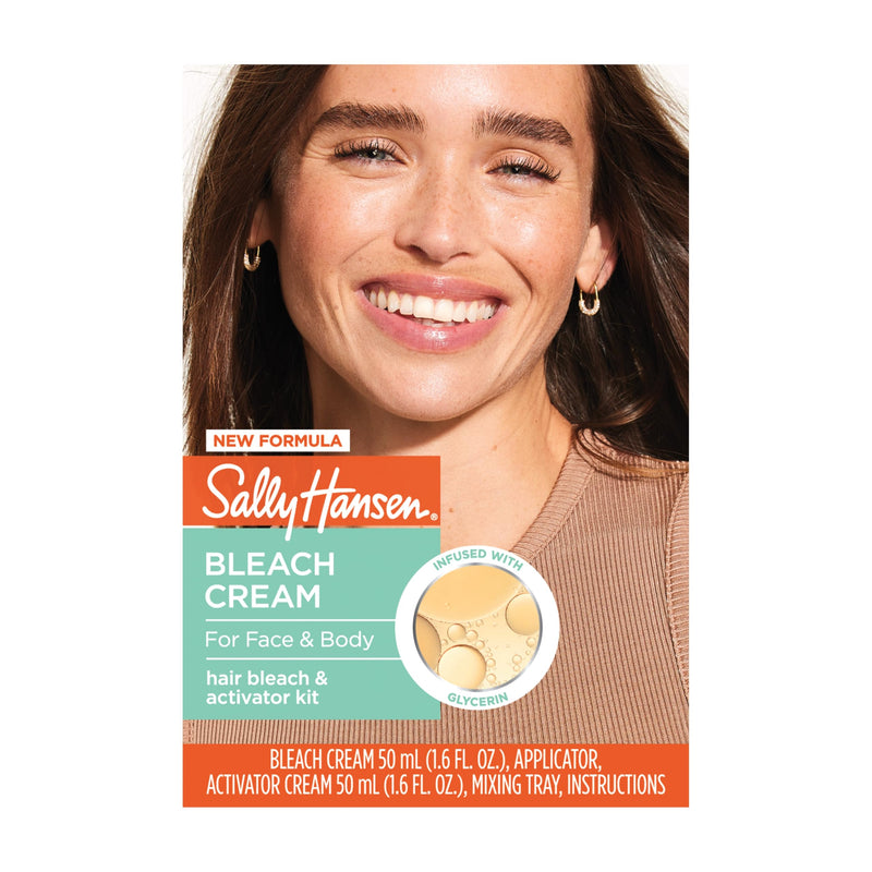 [Australia] - Sally Hansen Bleach Cream for Facial Hair & Body Hair, Vegan Formula, Enriched with Glycerin, All Skin Types, Pack of 2 (Package May Vary) Extra Strength Cr√®me 