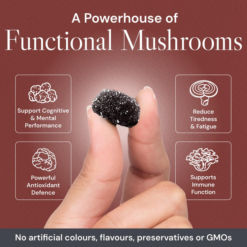 Known 4,200mg High Strength Multi Mushroom Gummies – Blackcurrant Flavour – Lions Mane, Reishi, Cordyceps, Chaga, Maitake, Tremella – Brain, Focus, Immune – 1 Month Supply – Vegan Supplement High Strength 4200mg Bottle