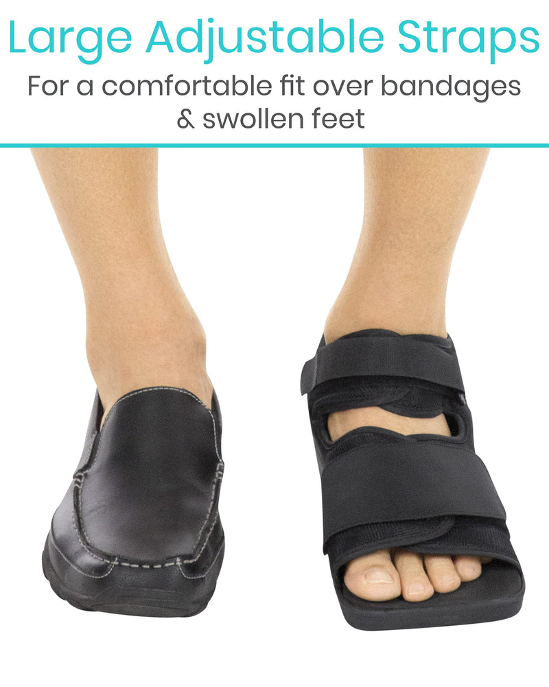 [Australia] - Vive Post Op Shoe - Lightweight Medical Walking Boot with Adjustable Strap - Orthopedic Recovery Cast Shoe for Post Surgery, Fractured Foot, Injured Toes, Stress Fracture, Sprains - Left or Right Foot Small 