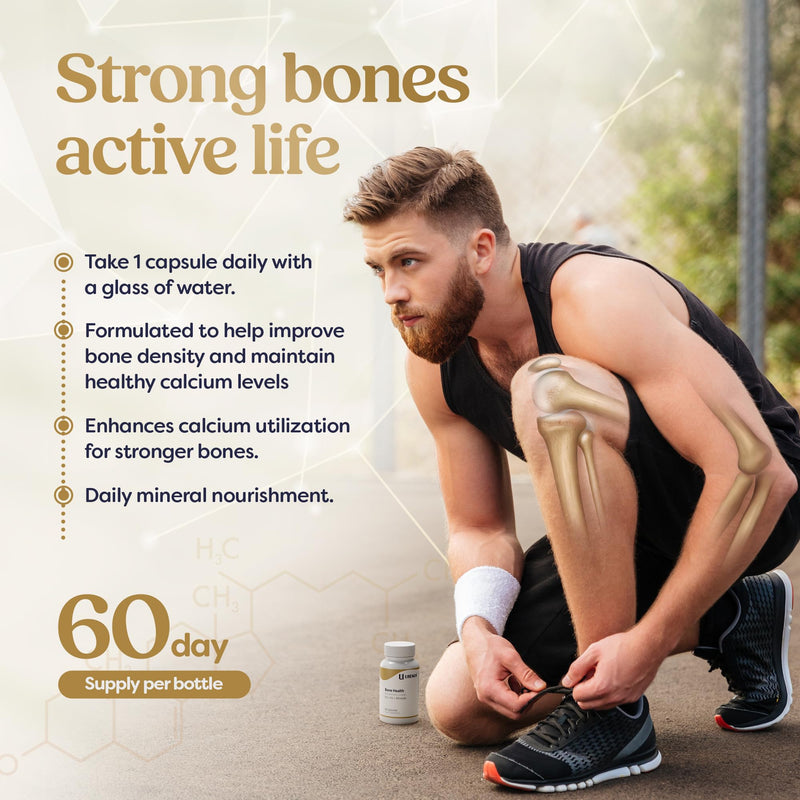 Vitamin D3 + K2 MK-7 with Calcium & Magnesium – Complete Bone Strength & Muscle Support Formula – 60 Capsules – High Strength, Made in UK