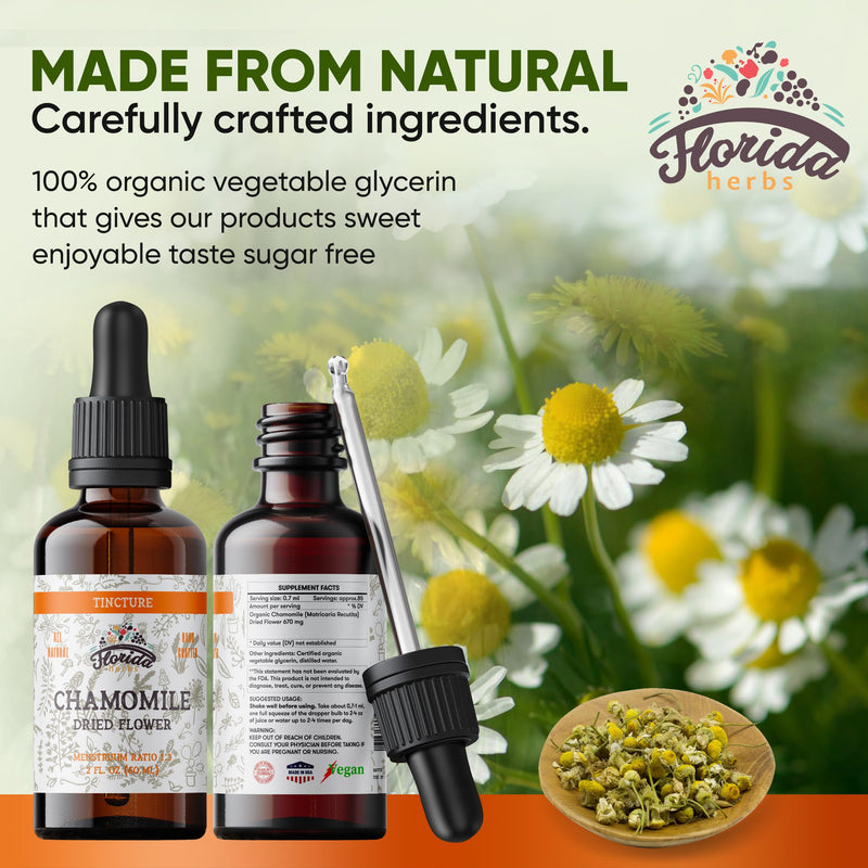 [Australia] - Chamomile Tincture, Organic Chamomile Extract (Matricaria Recutita) Flowers 2 Fl Oz (Pack of 1) 