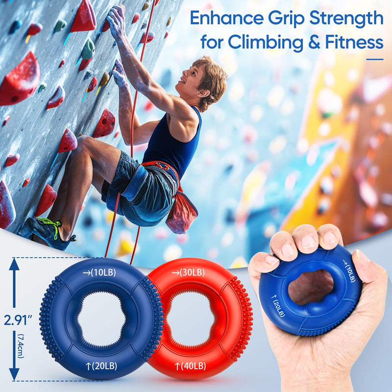 [Australia] - FitBeast Grip Strength Trainer Kit, 9-Piece Hand Strengthening Devices with 3 Finger Exerciser, 2 Dual-Force Forearm Strengthener, Finger Stretchers & Stress Balls for Rehab & Recovery 