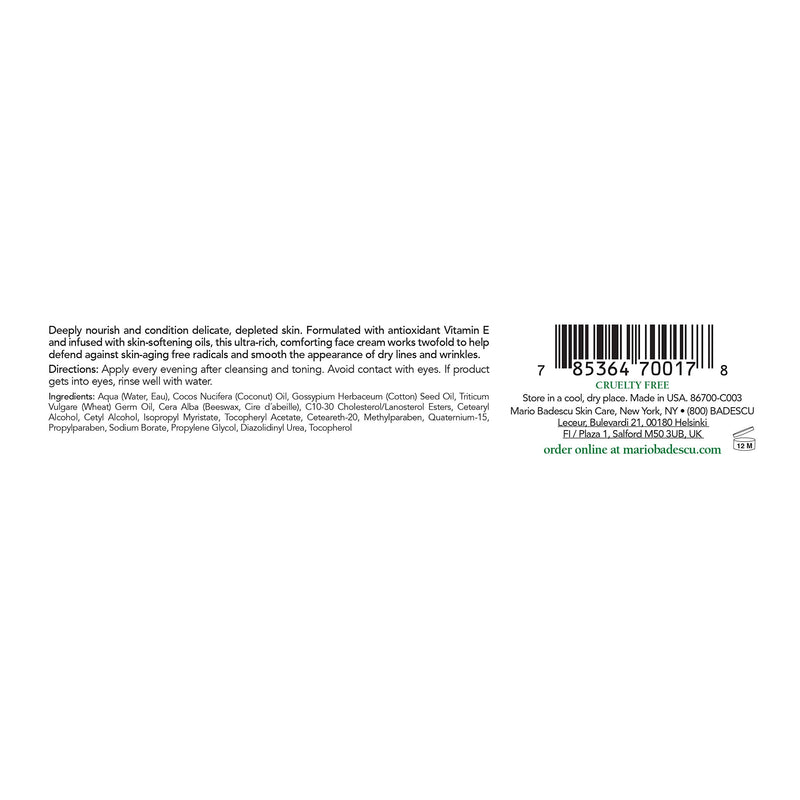 Mario Badescu Night Cream – Face Moisturizer for Women and Men for Hydrated, Smooth, Youthful-Looking Skin – Vitamin E, Elasto Collagen or Bee Pollen Facial Skin Care Formulas