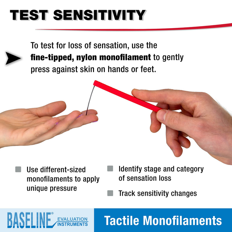 [Australia] - Baseline Tactile Monofilament Sensory Perception Evaluation Tool 2-Piece Set, Clinical Level Screening Test for Hands, Feet, (4.56, 5.07 gram) Protective (2 Piece Set) 