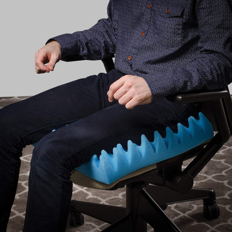 DMI Egg Crate Sculpted Foam Chair Cushion, Seat Cushion for Car, Office Chair or Wheelchair Cushion to Relieve Back, Tail Bone Pain, Sciatica, 18x16x4, Without Back