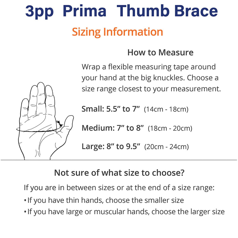 [Australia] - 3-Point Products 3pp Prima Thumb Brace, Adjustable Brace for CMC Thumb Arthritis and Other Injuries, Left Hand, Size Large 