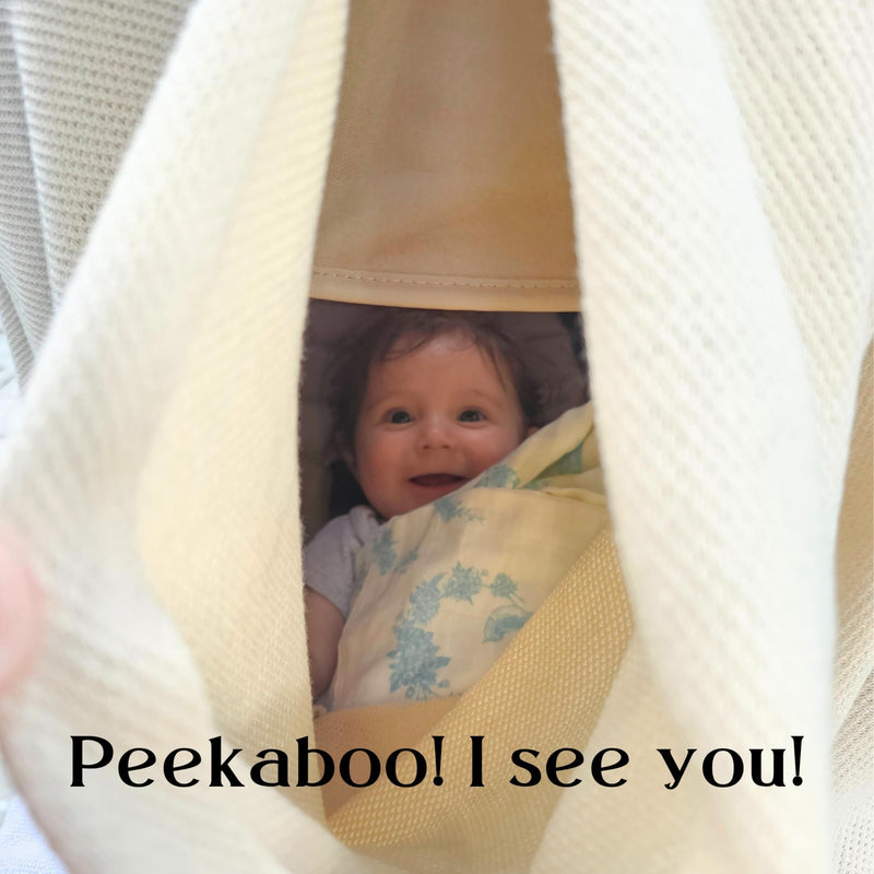 [Australia] - Peekaboo Knit Breathable Nursing Cover Up For Breastfeeding - Soft Organic Cotton & Cashmere Breast Feeding Covers For Women - Privacy Feature - Includes Mesh Laundry Bag (Beige) Beige 
