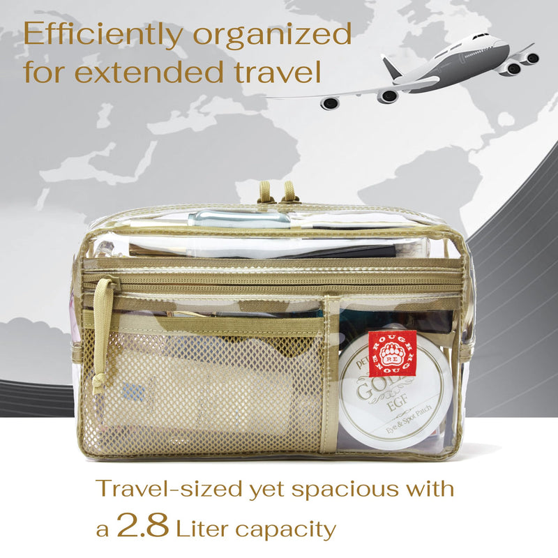 Rough Enough Large Clear Toiletry Bags for Travelling Bundle Set