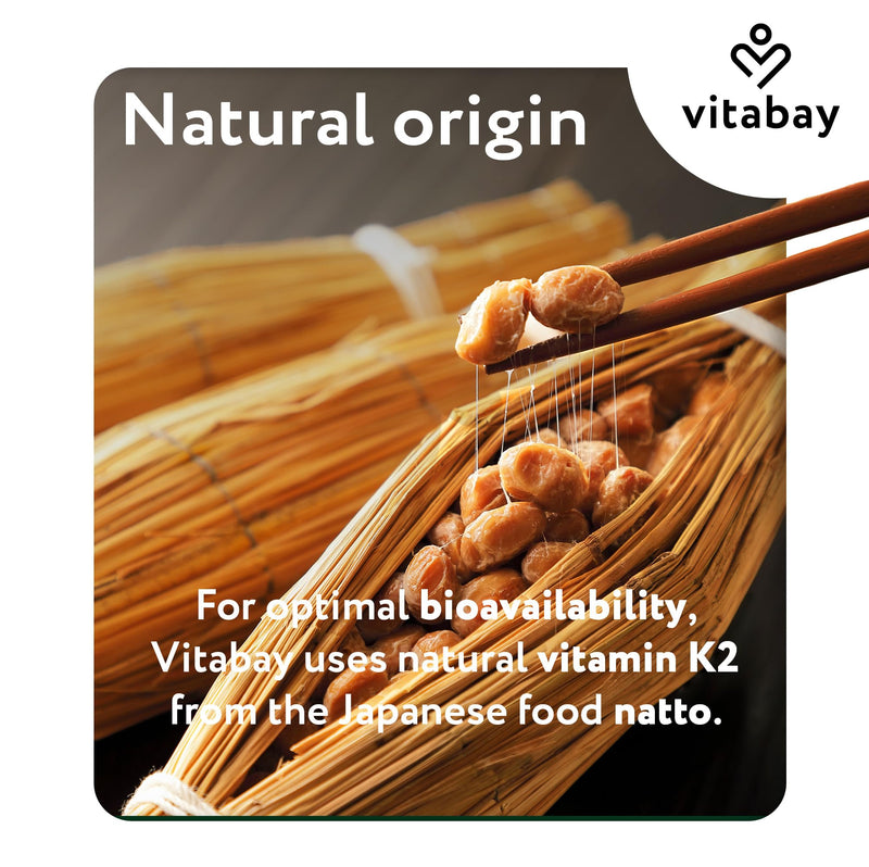Vitabay Vitamin K2 MK-7 200 µg – 240 Vegan Tablets – Bones & Blood Clotting – High Strength MK7 All-Trans Microencapsulated – Lab Tested in Germany – 8 Month Supply 34 g (Pack of 1)