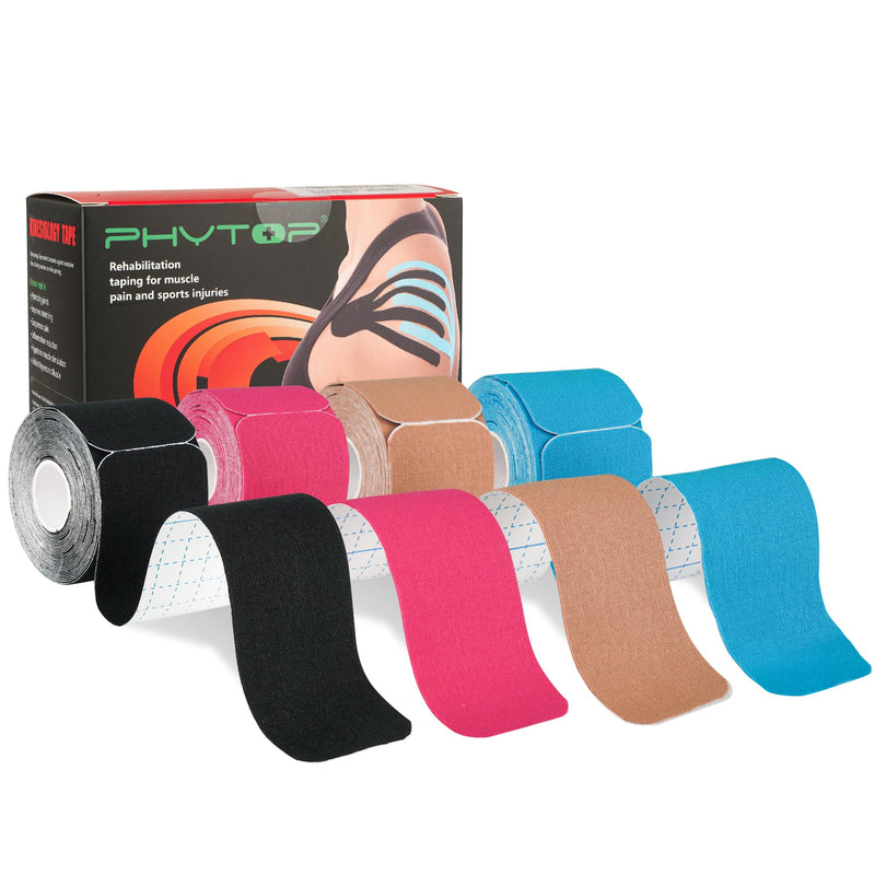 Kinesiology Tape - 80 Precut Strips (10" x 2") | Hypoallergenic, Latex-Free | Mixed Colors Athletic Tape for Muscle & Joint Support, Sports & Physical Therapy 4