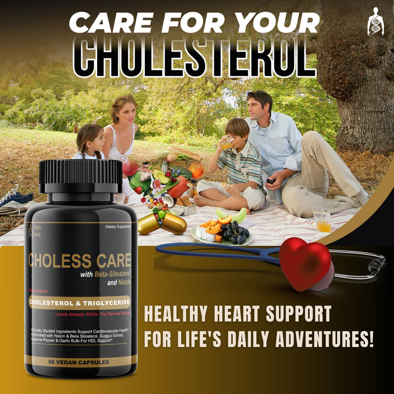 [Australia] - Cholesterol Supplement - Triglycerides Support Capsules w. Organic, Odorless Garlic, Cayenne Pepper, Plant Sterols to Support Normal HDL and LDL Cholesterol Levels w. Antioxidant Niacin (Vitamin B3) 