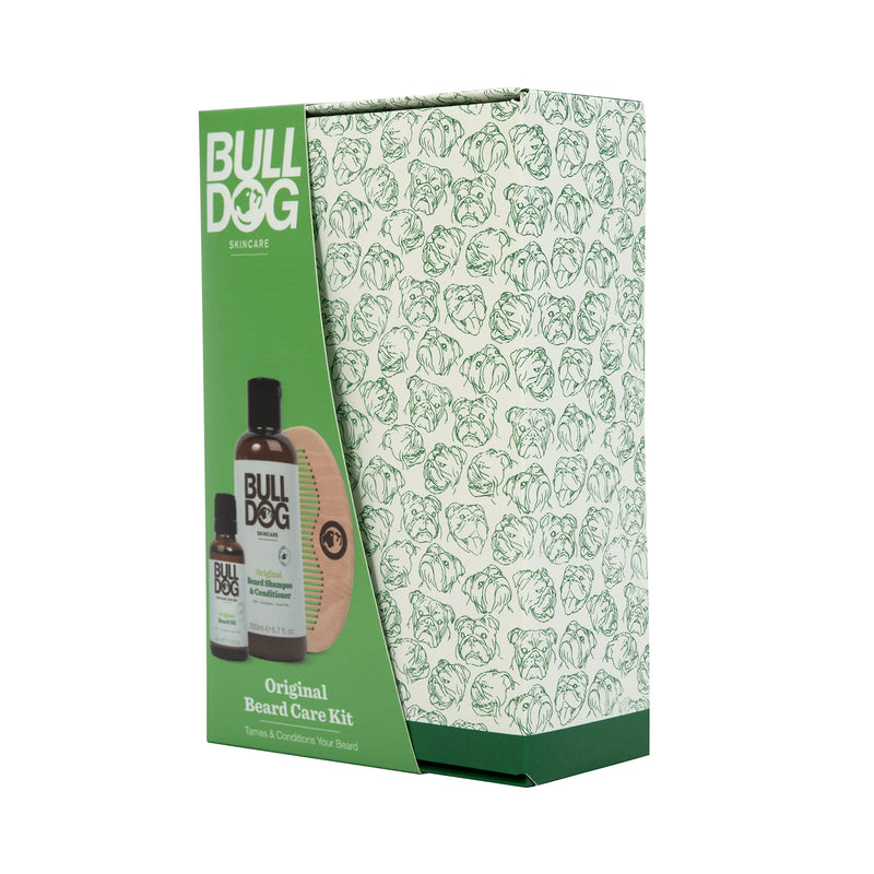 [Australia] - Bulldog Skincare - Original Beardcare Kit, gift set for men (x1 Original Beard Shampoo & Conditioner 200ml, x1 Original Beard Oil 30ml, x1 Beard Comb) Beard Care Set 