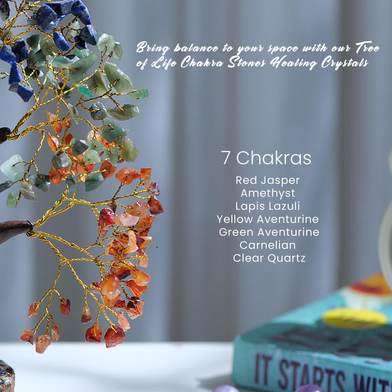 [Australia] - PYOR 7 Chakra Tree of Life, House Warming Gifts New Home, Birthday Gifts for Women, Healing Crystals, Money Tree, Home Office Decor, Office Desk Accessories, Crystals and Healing Stones A-7chakra Tree 