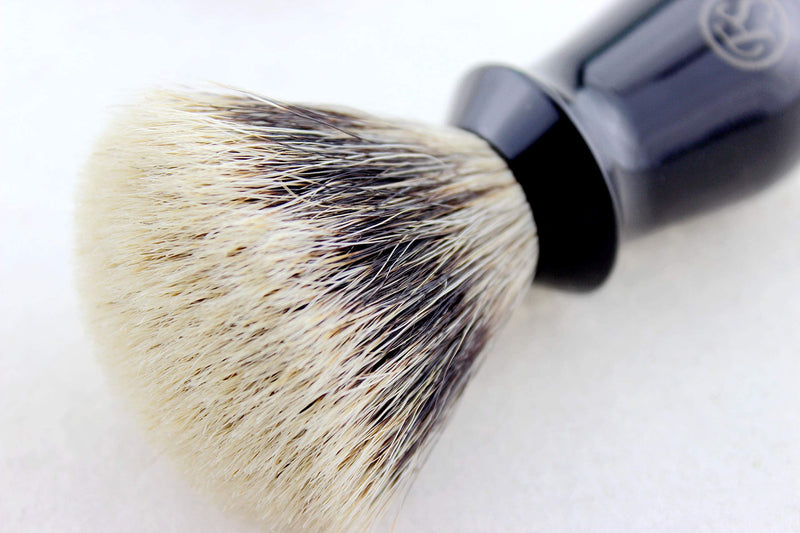 [Australia] - Frank FS shaving Brushes, 2-Band Manchurian Finest Badger Shaving Brush with Black Resin Handle for Personal and Professional Shaving,Birthday Gift (Fan Shape Knot:20 mm) 