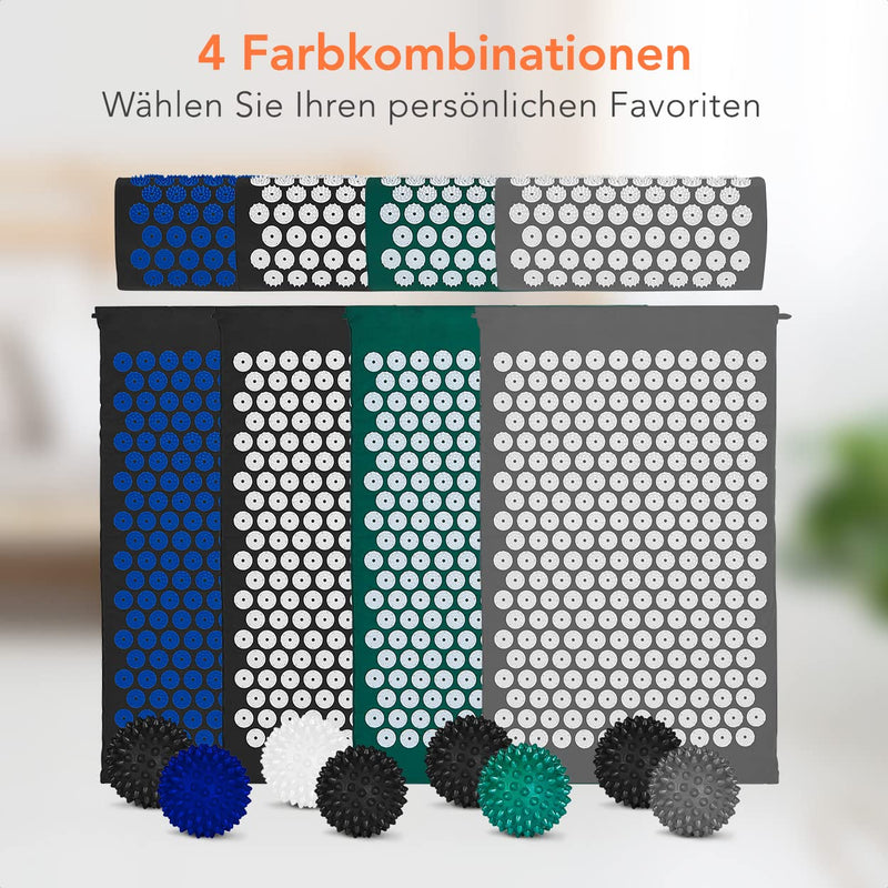 [Australia] - LifeGoods Acupressure Mat with Pillow - Accupressure Mat - Accupressure Mat+ - Acupressure Mat - Acupuncture Mat - Massage Mat - Back - Spiked Mat - Fakir Mat - Nail Mat - Acupressure Mat Green & White 