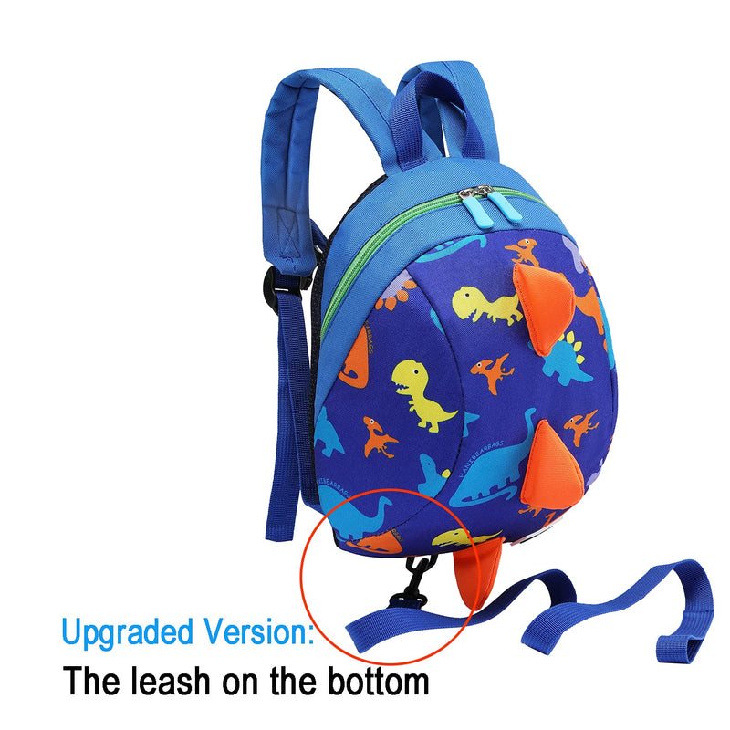 [Australia] - DB Dinosaur Toddler Mini Backpack with Leash, Children Kids Baby Harness Bookbag (Deep Blue) Deep Blue 