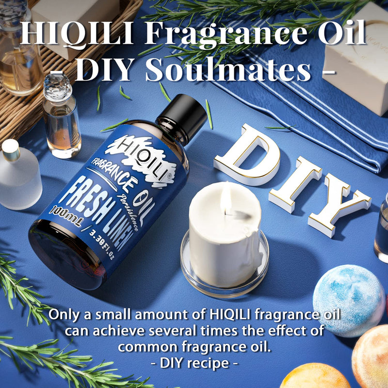 [Australia] - HIQILI Fresh Linen Fragrance Oil 100ml, Single Essential Oil for Diffuser Car Freshies, Clean Fresh Scent for Candle Making Soap Laundry 3.38 Fl Oz 3.38 Fl Oz (Pack of 1) 
