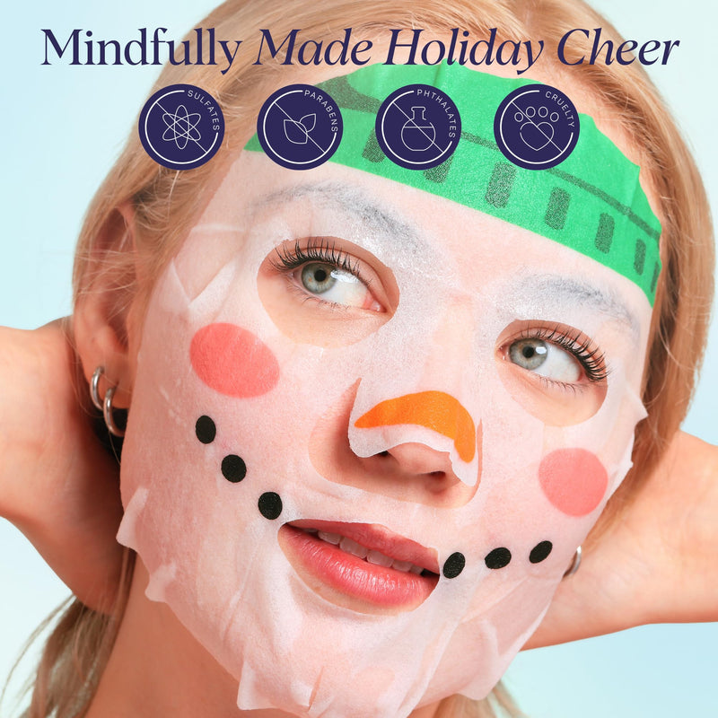 SpaLife Beauty Santa’s Workshop Christmas Face Mask Bundle | Korean Facial Masks | Hydrating, Soothing and Firming Sheet Mask Set | Christmas Face Masks for Women | Spa Party Favors | 12 Pack Santa's Workshop