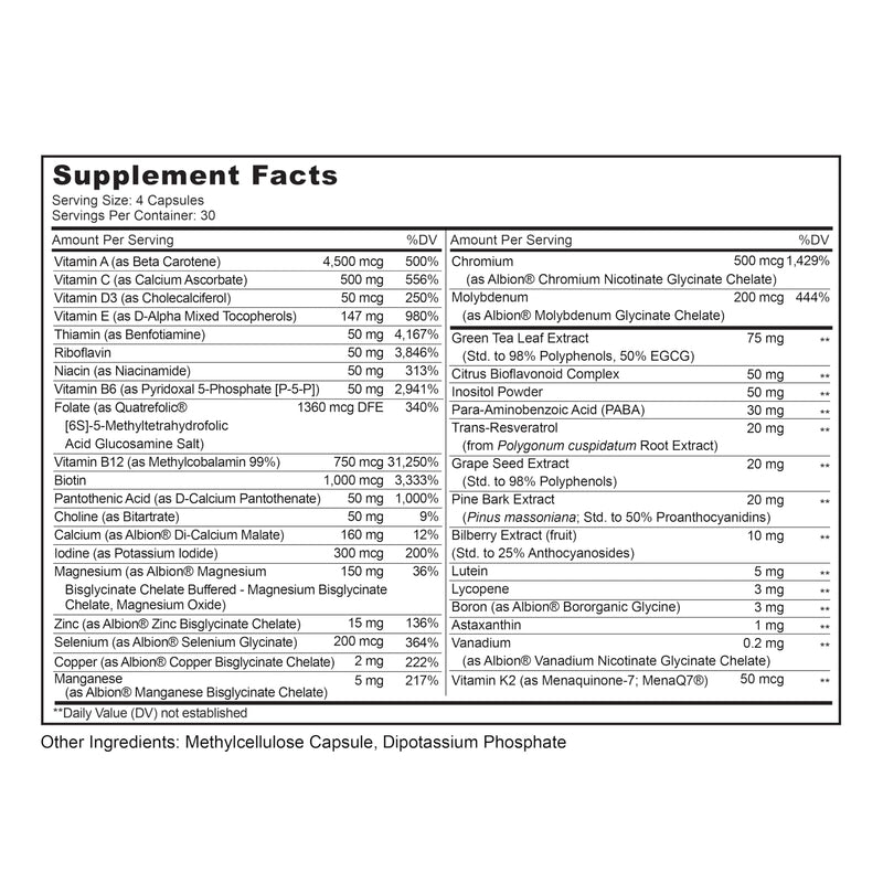 LIVELY VITAMIN CO. Multivitamin - 37 Vitamins Minerals and Extracts - Energy - Memory - Immune Function - Heart- Brain - Focus - Mood - Antioxidants - Dairy Gluten Soy Free - 120 Vegetarian Capsules 120 Count (Pack of 1)