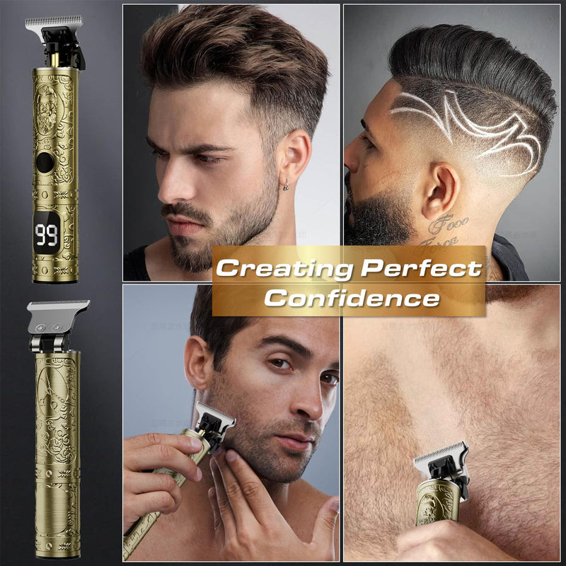 [Australia] - Hair Clippers for Men, Professional Hair Trimmer Barber Cordless Zero Gapped Hair Clippers with LCD Display, Mens Gifts Beard Trimmer T Liners Shavers Edgers Clipper for Hair Cutting - Gold 