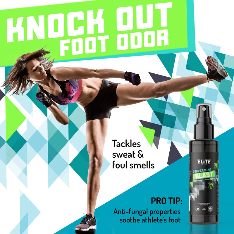 Elite Sportz Shoe Deodorizer (800+ Sprays) - Foot Spray and Shoe Odor Eliminator - No More Smelly Shoes or Stinky Feet with our Peppermint Shoe Freshener - Small Gift for Men & Women