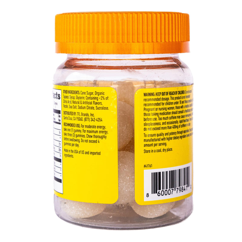 [Australia] - Energy Gummies, 1125mg of Plant-Based Caffeine Chews per Bottle, Long Lasting Energy Boosters, Tropical (15ct) 