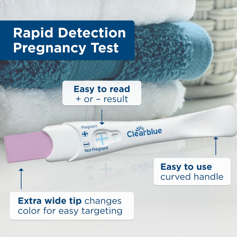 Clearblue Rapid Detection Pregnancy Test, Home Pregnancy Kit, 2 Count Rapid 2 2 Count (Pack of 1)