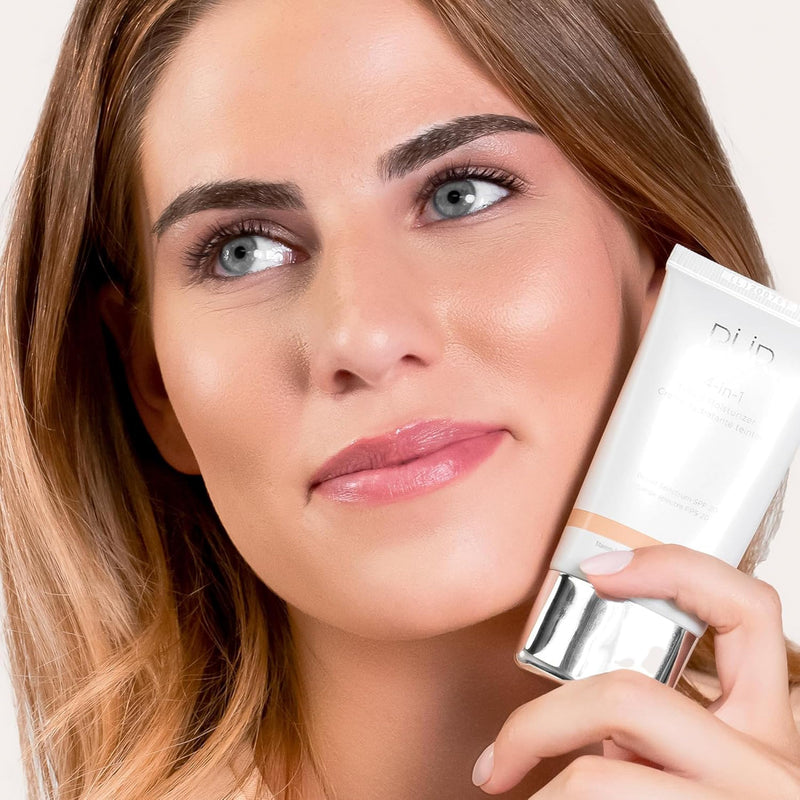 PÜR MINERALS 4-in-1 Tinted Moisturizer With SPF 20 - Hydrating Face Moisturizer, Primer, & Foundation With Shea Butter, Aloe Vera & Vitamin B3 - Vegan Friendly - Free of Paraben, Gluten & BPA 04. MP3/Medium