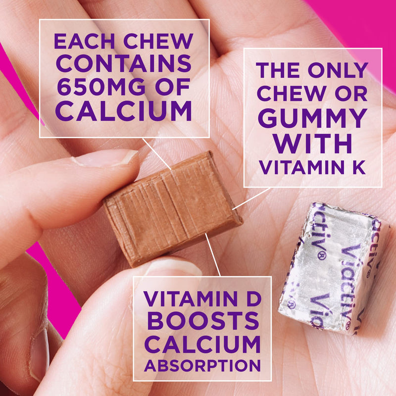 [Australia] - Viactiv Calcium +Vitamin D3 Supplement Soft Chews, Milk Chocolate, 60 Chews - Calcium Dietary Supplement for Bone Health 