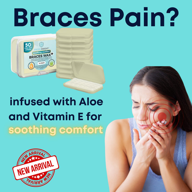 [Australia] - Fresh Knight Braces Wax. Dental Wax for Braces & Aligners - Premium Orthodontic Strips Food Grade (Aloe Green) Aloe Green 5 Count (Pack of 10) 