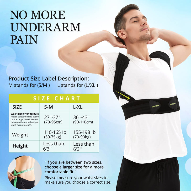 [Australia] - Posture Corrector for Men and Women, Adjustable Upper Back Brace, Muscle Memory Support Straightener, Providing Pain Relief from Neck, Shoulder, and Upper and Lower Back, Large-X Large(37''-47'') Back-L/XL 