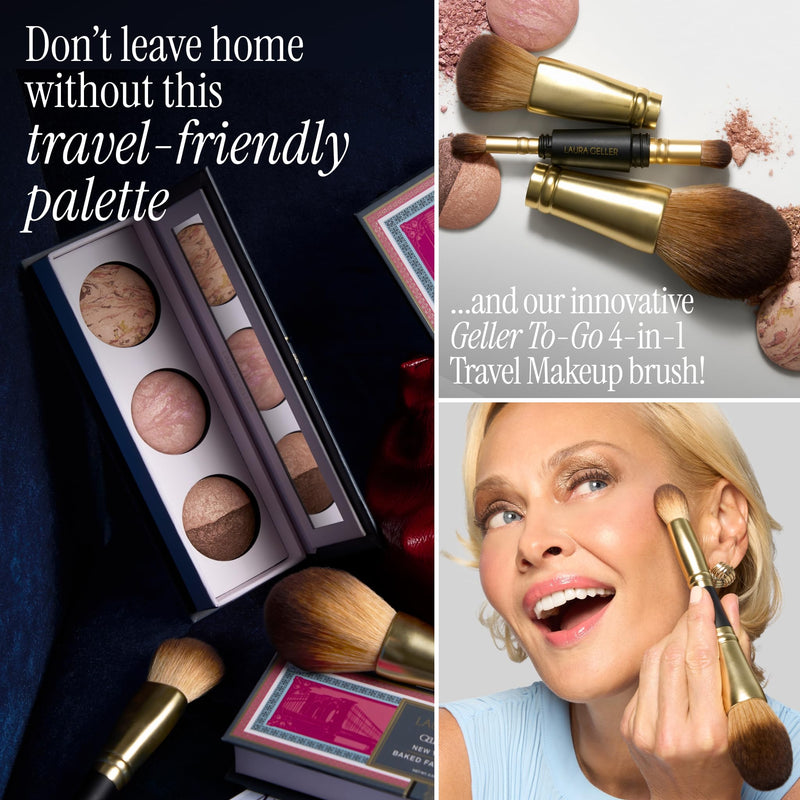 [Australia] - LAURA GELLER NEW YORK Geller's Greatest New York Minute Face & Eye Palette - Includes Blush, Bronzer and Eyeshadow Duo - Travel-Friendly Makeup Compact for Mature Skin 