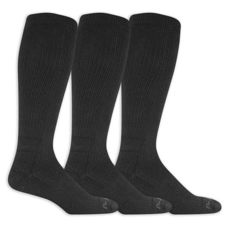 Dr. Scholl's Men's Athletic & Work Compression Over The Calf Socks-1 & 3 Pair Packs-Fatigue Relief 7-12 Black (3 Pairs)