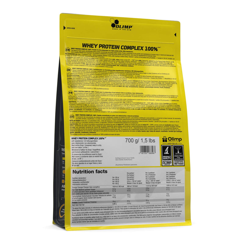 [Australia] - OLIMP SPORT NUTRITION - Whey Protein Complex 100%. High-quality protein powder made from a protein combination of whey protein concentrate and whey protein isolate for building muscle. Flavor: Vanilla (700 g) 700 g (pack of 1) 
