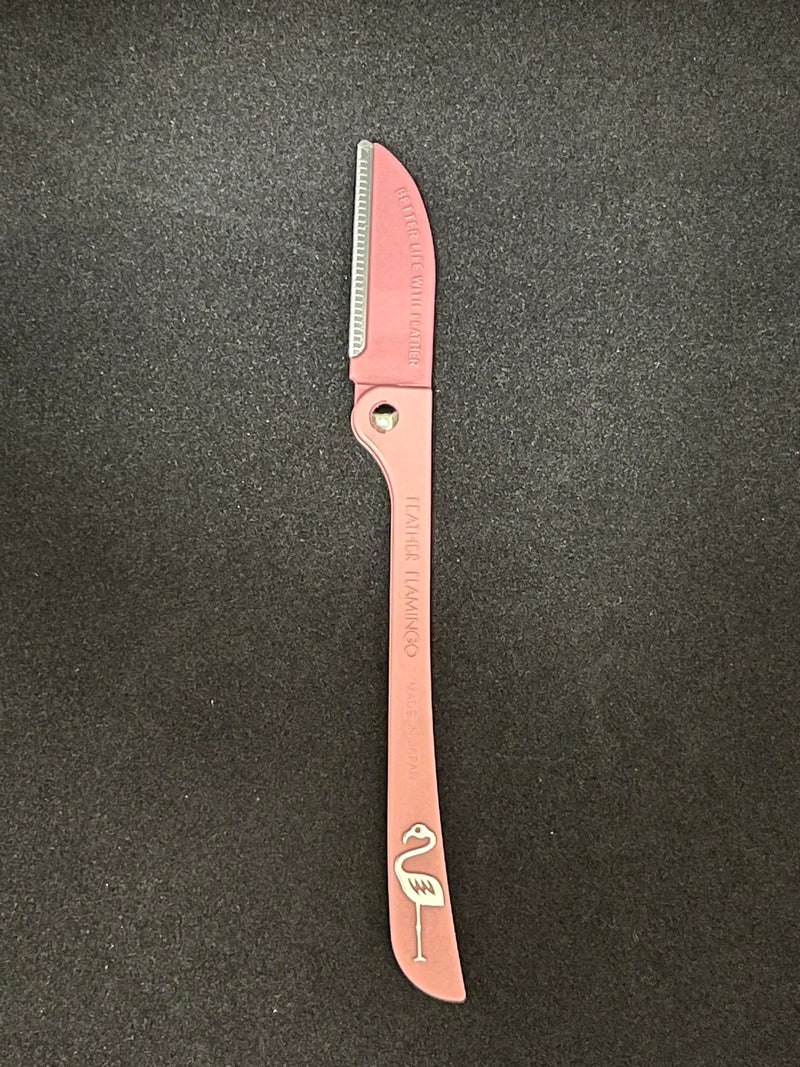 [Australia] - Feather Flamingo Facial Touch Up Stainless Steel Razor for Eyebrow and Face Hair Removal - 3 Pack | Foldable and Long-Lasting 