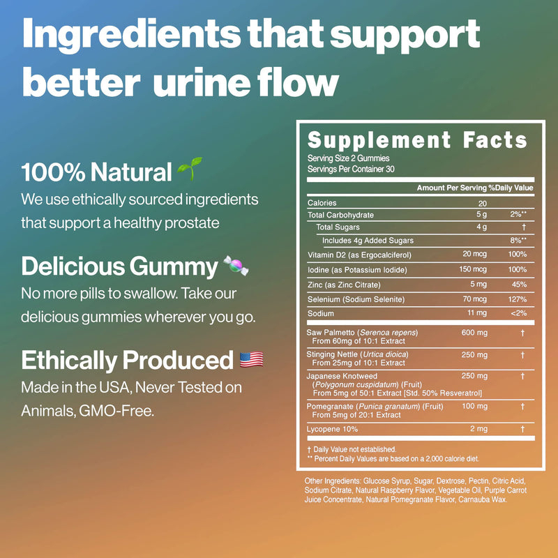 [Australia] - Prostate Shield Gummies - Men's Prostate Health Urinary with Saw Palmetto & Lycopene 