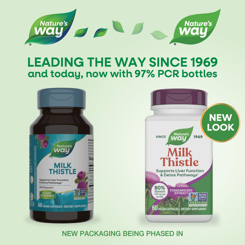 [Australia] - Nature's Way Milk Thistle, Supports Liver Function & Detox Pathways*, 175 mg Milk Thistle Seed Extract Standardized to 80% Silymarin per Serving, Vegan, 60 Capsules (Packaging May Vary) 60 Count (Pack of 1) 
