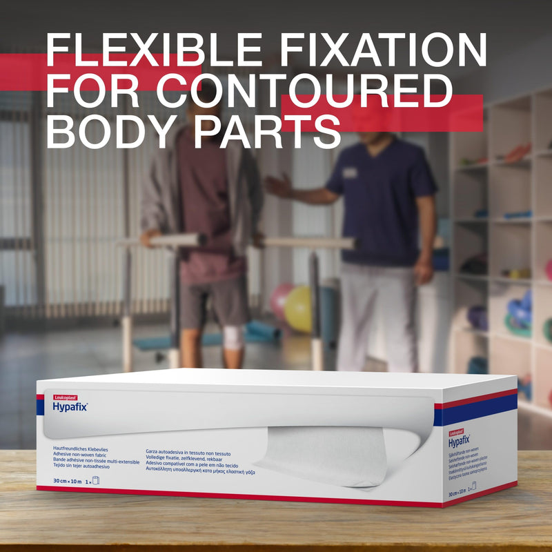 Hypafix Wide Area Fixation - Soft, Flexible, Breathable Wide Area Fixation for securing Wound dressings and Devices - Can Easily be Cut to Size - White - 30 cm x 10 m, 1 Roll 30 cm x 10 m (1 Roll)