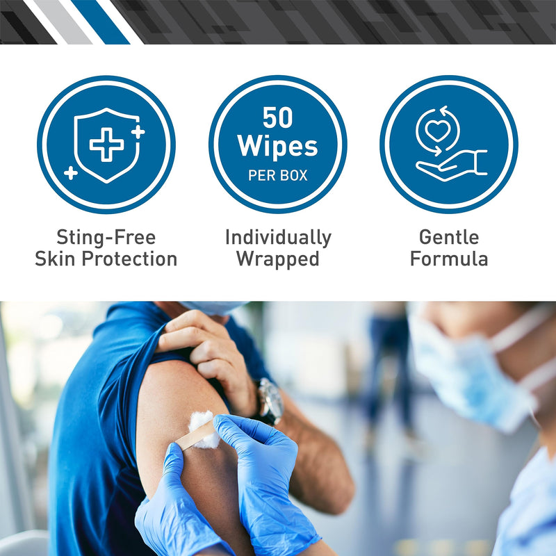 [Australia] - BodyMed Adhesive Remover Wipes - Skin Cleaning Wipes for Removing On-Skin Adhesives, Skin Barriers, Tape, and Hydrocolloid Dressings - 1.6 x 3.2 Inch Wipes - 50 Wipes Per Box 