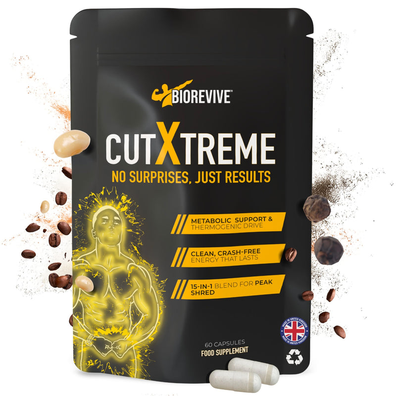 BioRevive Cut Xtreme – Vegan 780mg Capsules with L-Carnitine, Green Tea, B Vitamins & Caffeine for Energy, Focus & Wellness Support | Pre-Workout & Daily Performance Supplement 60 count (Pack of 1)