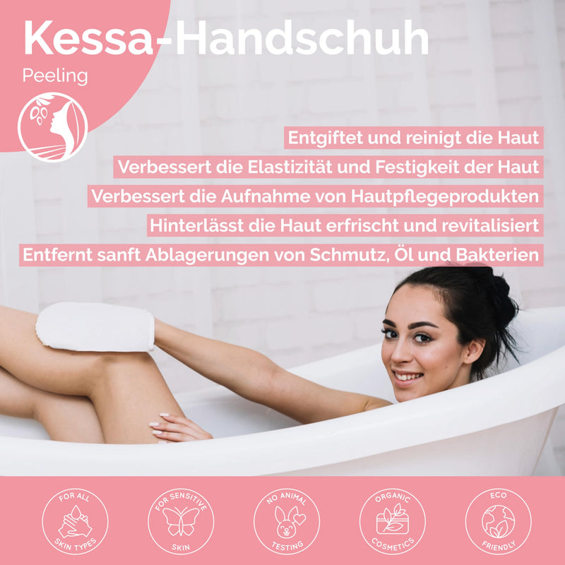 [Australia] - Fatima's Garden Exfoliating Kessa Glove - Natural Spa Scrubber, Black (1 Glove) 1 