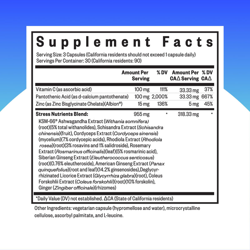 [Australia] - Seeking Health Stress Nutrients, formerly Adrenal Nutrients, Adrenal Support Supplement, Healthy Cortisol Regulation and Normal Stress Response Support (90 capsules)* 