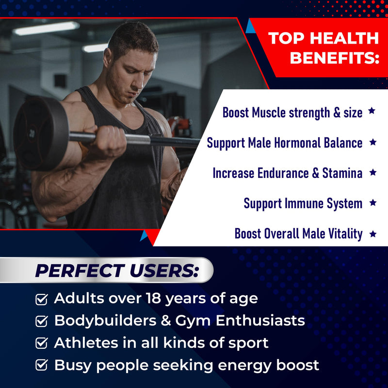 [Australia] - Turkesterone Supplement - Enhanced with L-Arginine, Tongkat Ali, Ginseng, Maca Root, Vitamin D3 - Energy, Endurace & Male Vitality Support (90 Count (pack of 1)) 