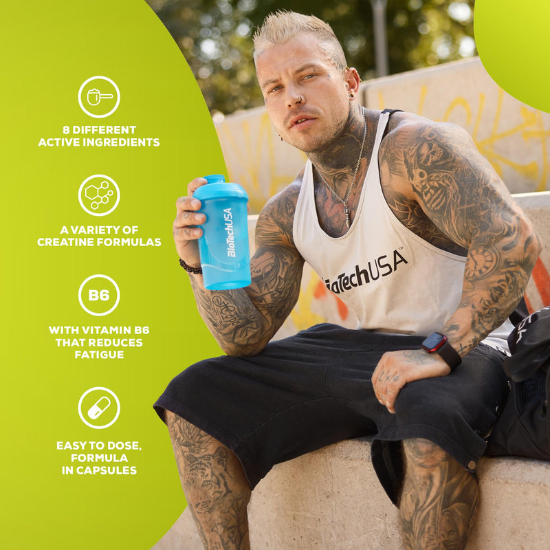 BioTechUSA Creator | with 2 Types of Creatine | Amino Acids | Vitamin B6 | Caffeine-Free | Easy-to-Dose Formula, 120 Capsules