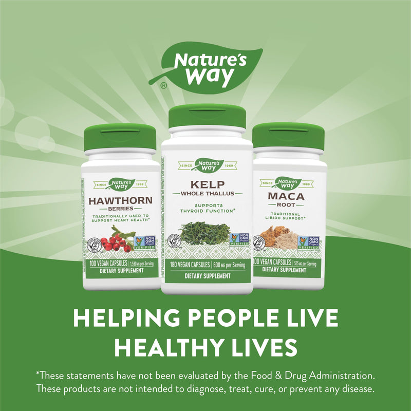 [Australia] - Nature's Way Kelp - Kelp Dietary Supplement - Supports Thyroid Function* - Iodine Supplement for Men & Women - Vegan & Non-GMO Project Verified - 180 Capsules 