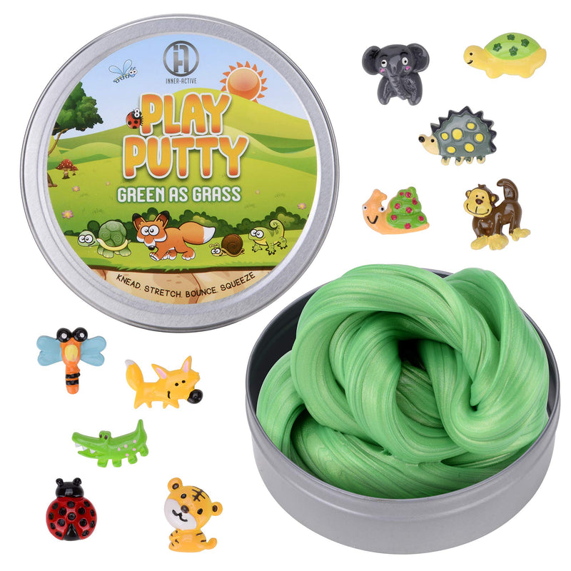 [Australia] - Play Putty Therapy Putty for Kids with Charms Green as Grass Theraputty Medium Resistance, Increase fine Motor Skills and Finger Strength, Occupational Therapy Toys 