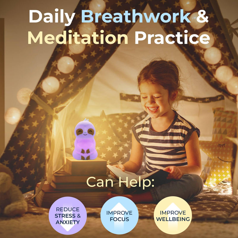 [Australia] - Mindsight 'Breathing Buddha' Slow-It-Down Sloth Guided Visual Meditation Tool for Mindfulness | Slow Your Breathing & Calm Your Mind for Stress & Anxiety Relief | Perfect for Adults & Kids Multicolor 
