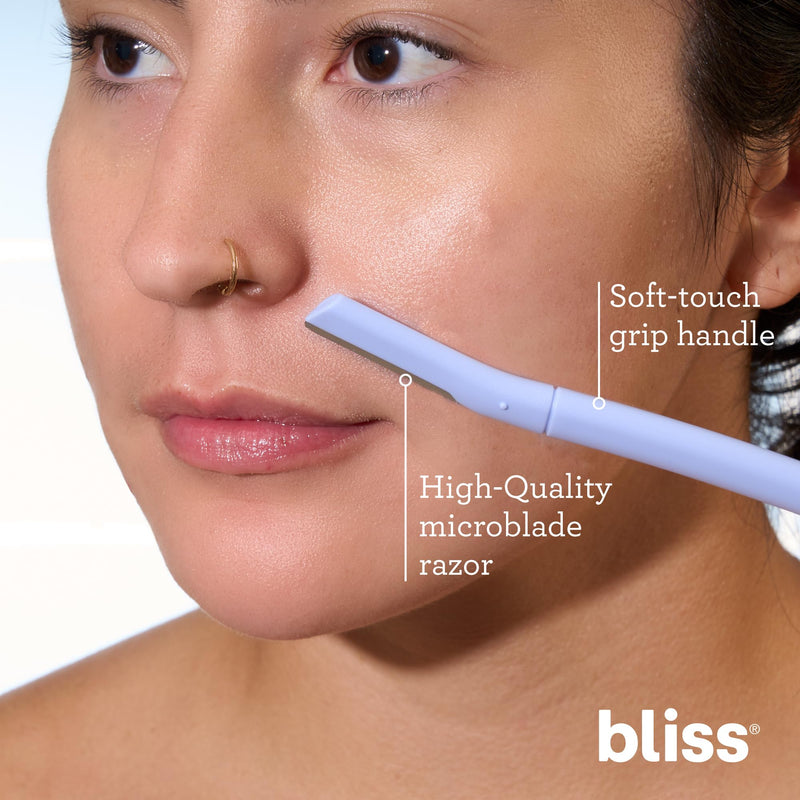 [Australia] - Bliss Stainless Steel Disposable Dermaplaning Tools | Facial Exfoliator and Eyebrow Razor to Dermaplane Peach Fuzz - 2 Pack -16 count 